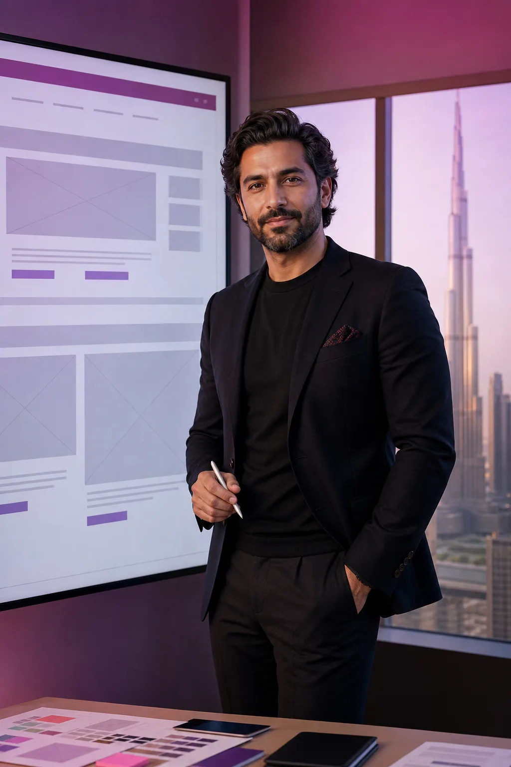 Dubai Web Design (DWD) team planning a custom website package for a Dubai small business.
